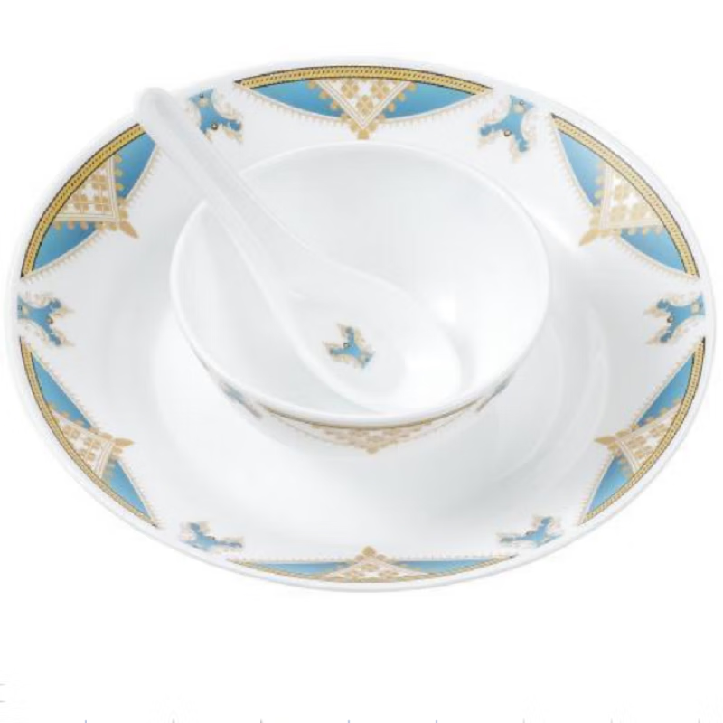 耐热玻璃餐具套装 碗饭碗盘子碗碟套装 巴洛克系列 巴洛克餐具3件套