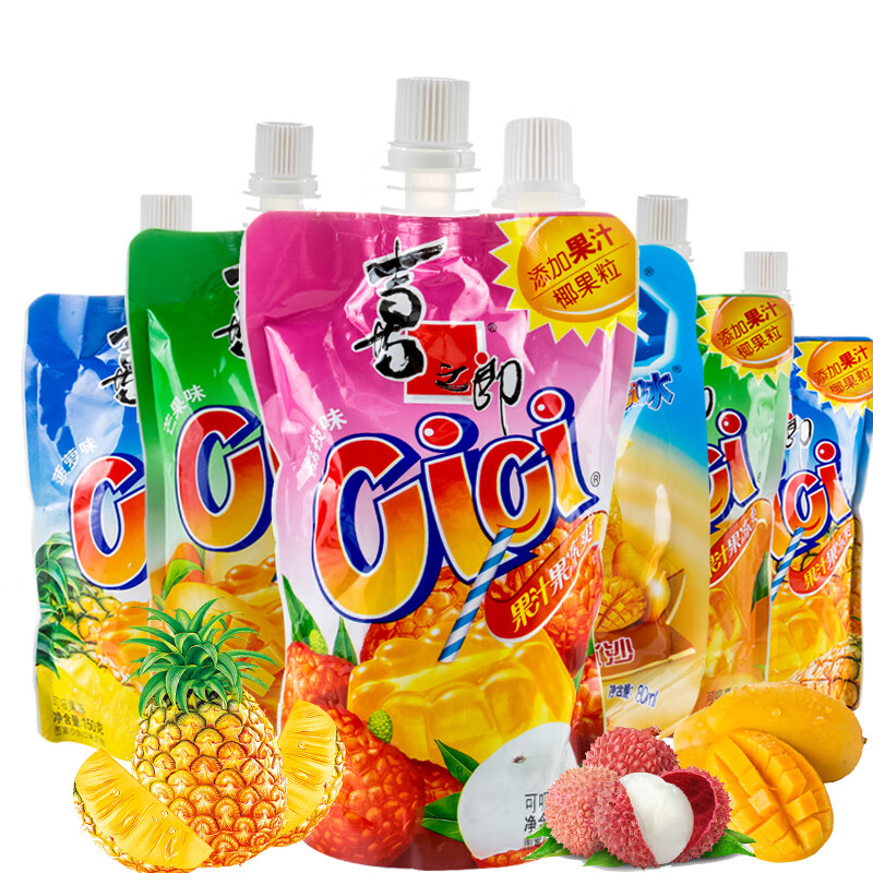 cici吸吸果凍吸吸冰夏季果汁飲料果凍爽5包休閑零食小吃 5袋混口味150gX5支裝