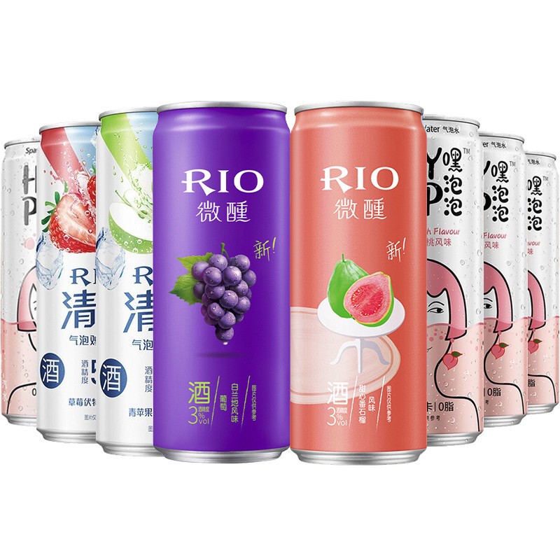 RIO 锐澳鸡尾酒 气泡水 预调酒 果味 鸡尾酒 330ML 长相思组合 330ml*8听