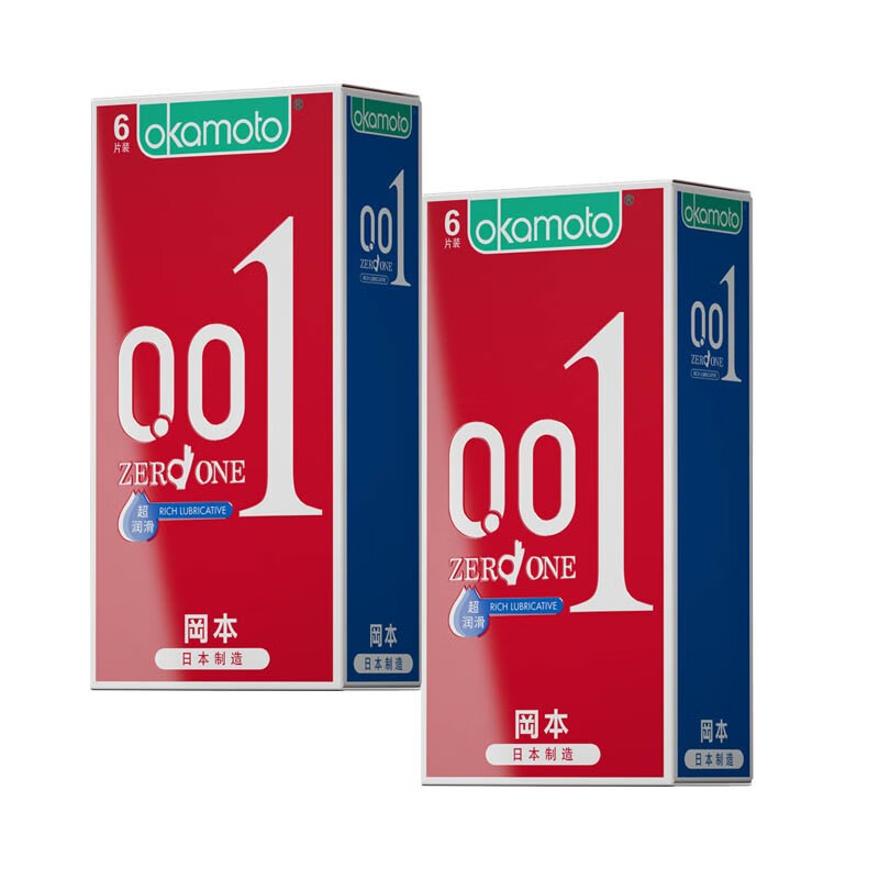 01安全套男用计生用品套套超薄001超润滑6片装成人用品 冈本001六只装