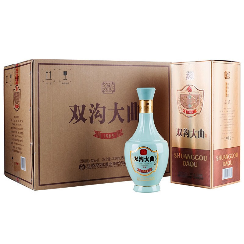 雙溝【老款糧食酒】 雙溝大曲  濃香聚餐白酒 42度 500mL 6瓶 雙溝大曲 整箱裝