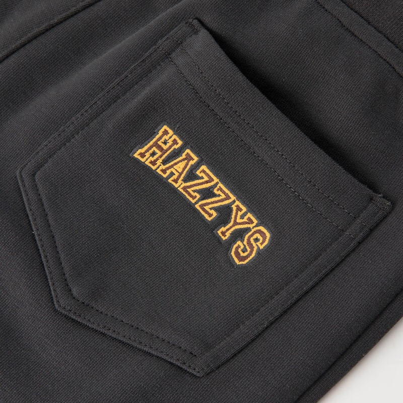 哈吉斯（HAZZYS）品牌童装男童长裤秋新品透气舒适吸汗简约休闲百搭针织长裤 暗石灰 145