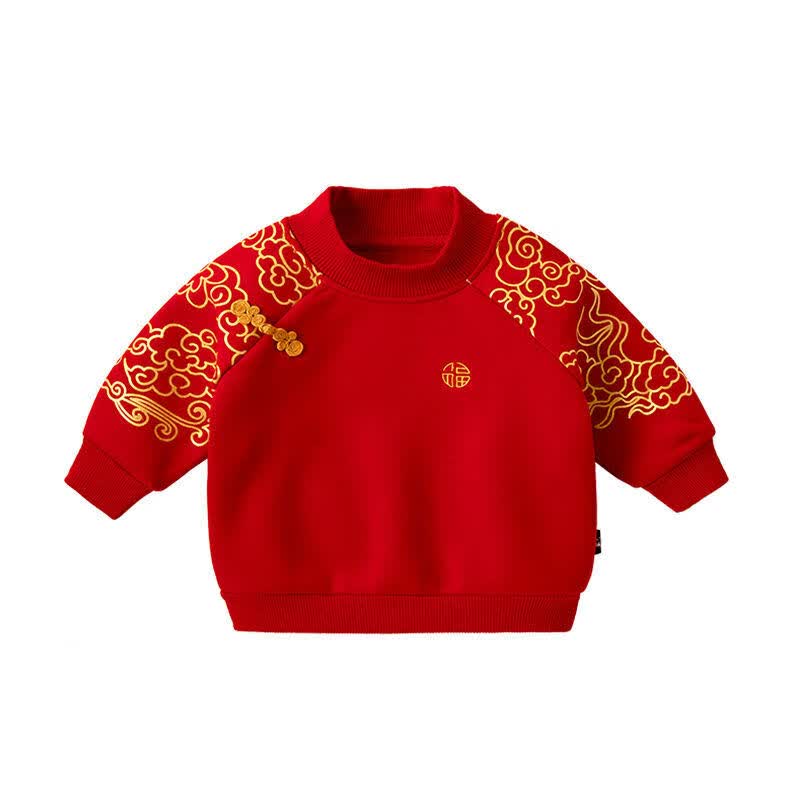 嘟嘟家宝宝中国风新年装冬装小童红色过年喜庆唐装儿童拜年服婴儿卫衣 大红色卫衣 100高性价比高么？