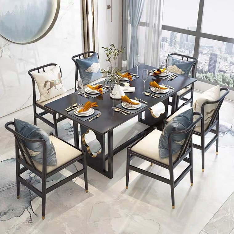 百亿补贴:晨巢奶油风岩板实木餐桌桌椅组合可伸缩客厅家用小户型饭桌