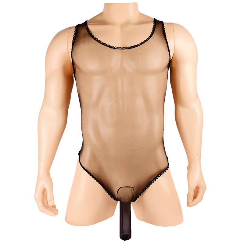 男士连体袜衣情趣丝袜 情趣连体丝袜 男士 黑色