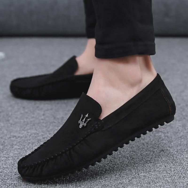 启堂搭配小脚裤的精神小伙一脚蹬豆豆鞋男鞋男士豆豆鞋秋冬2022新款韩