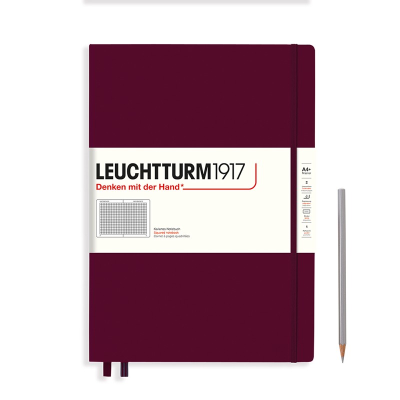 LEUCHTTURM1917笔记本子文具手账记事日记本会议记录商务礼品A6日程本【德国灯塔】酒红色 A4+方格内页