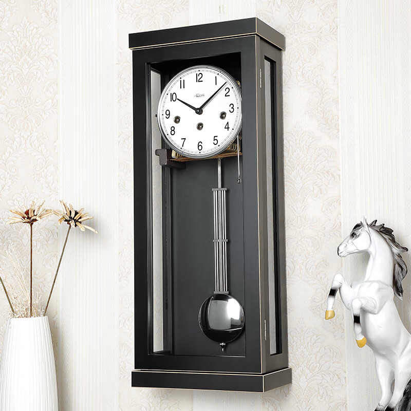 赫姆勒(hermle)德国原装进口机械挂钟现代艺术客厅餐厅家用时钟木质整