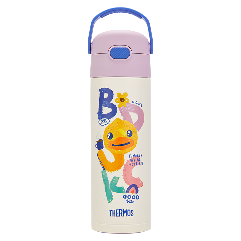 ���ڲ�������ħʦ��THERMOS����ͯ���±�ˮ��316L�����ֱ����Сѧ������ˮ��������ˮ�� TCKJ ��B.Duck����ɫ ֱ���� 500ml