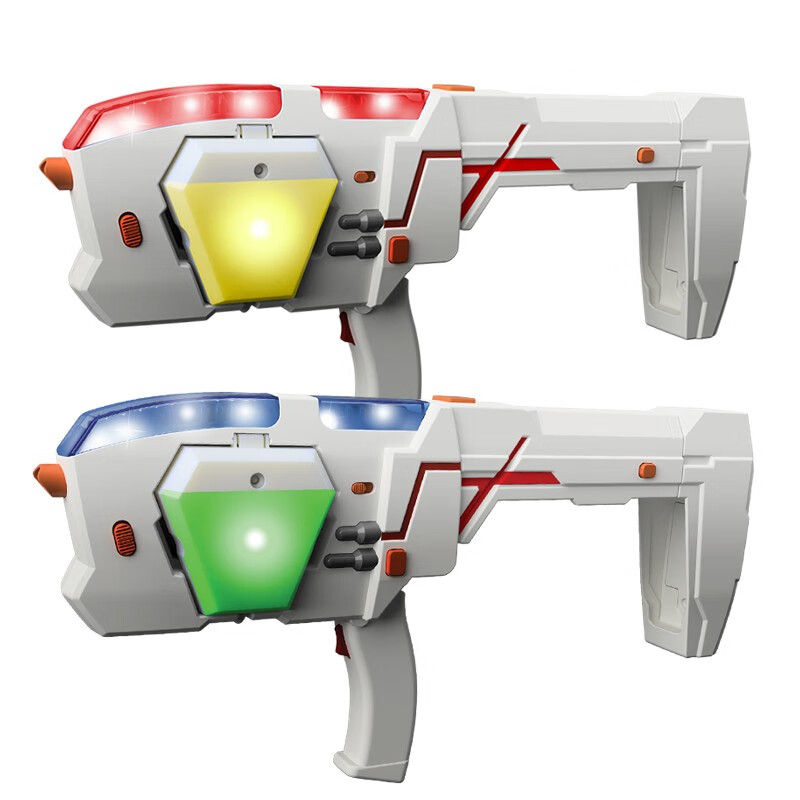 Laser x热卖新款儿童声光枪酷炫双人对战折叠枪男生玩具枪套装 生日礼物 男生礼物 88042-113折叠版