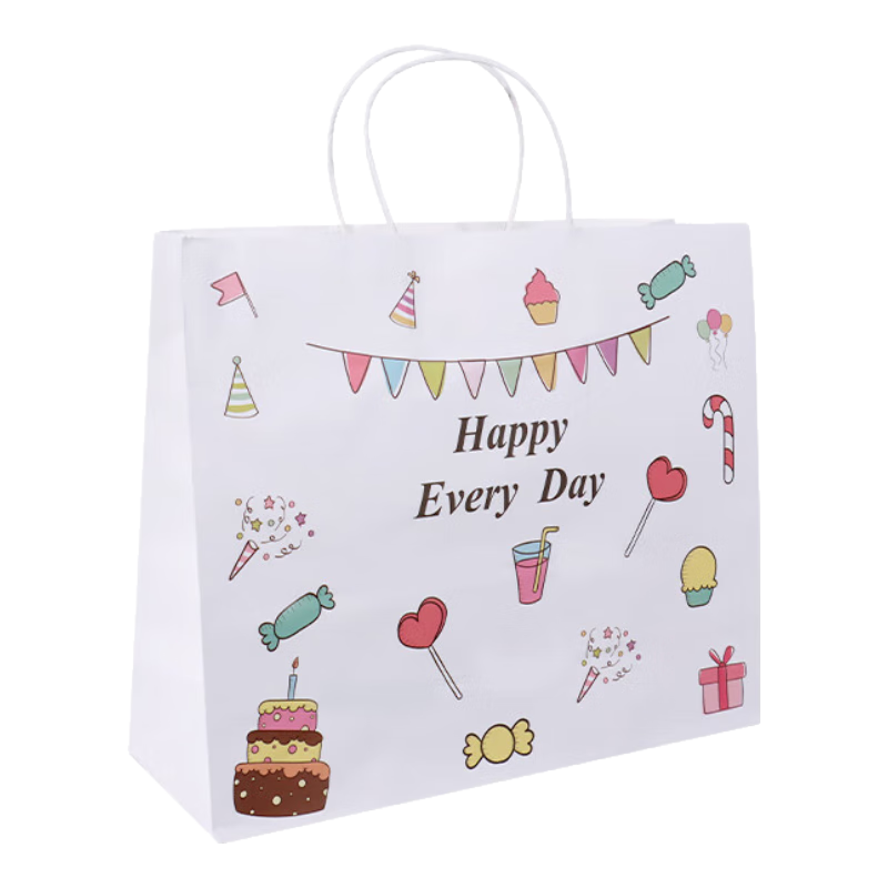 極度空間 禮品袋10個(gè)裝生日禮物袋結(jié)婚伴手禮袋牛皮紙手提袋打包袋子大號(hào)