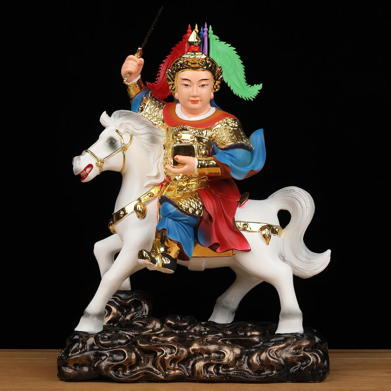 报马将军黄小跑报马像胡小跑像体真身黄天乐骑马将军对马神像摆件