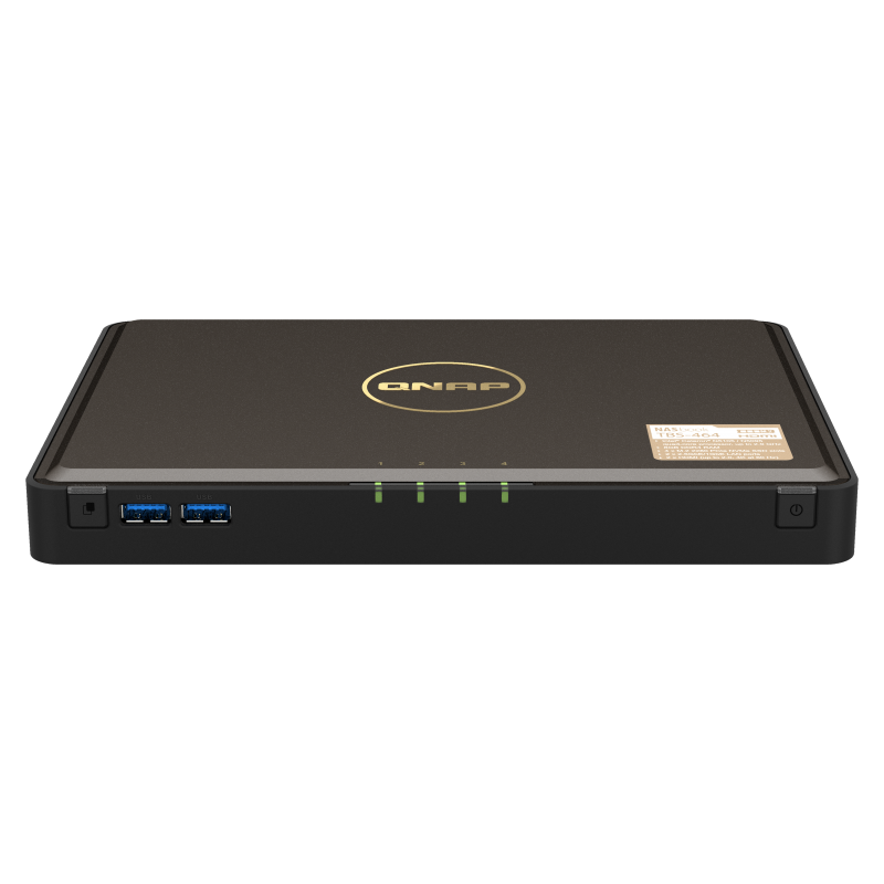 QNAP 威联通 TBS-464 性能出色轻轻薄小巧 全M.2 NVMe SSD NASbook 双HDMI2.0支持Plex 共享存储智选