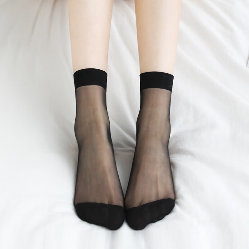 东方缘20双装女士水晶丝短丝袜耐穿防勾轻薄透气女式薄款丝袜 肤色20双装