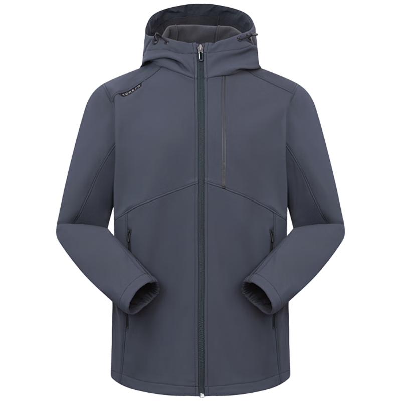 探路者（TOREAD）奥莱软壳衣耐磨功能外套男春秋冬户外防风保暖弹力登山服线下同款 蓝岩黑 L