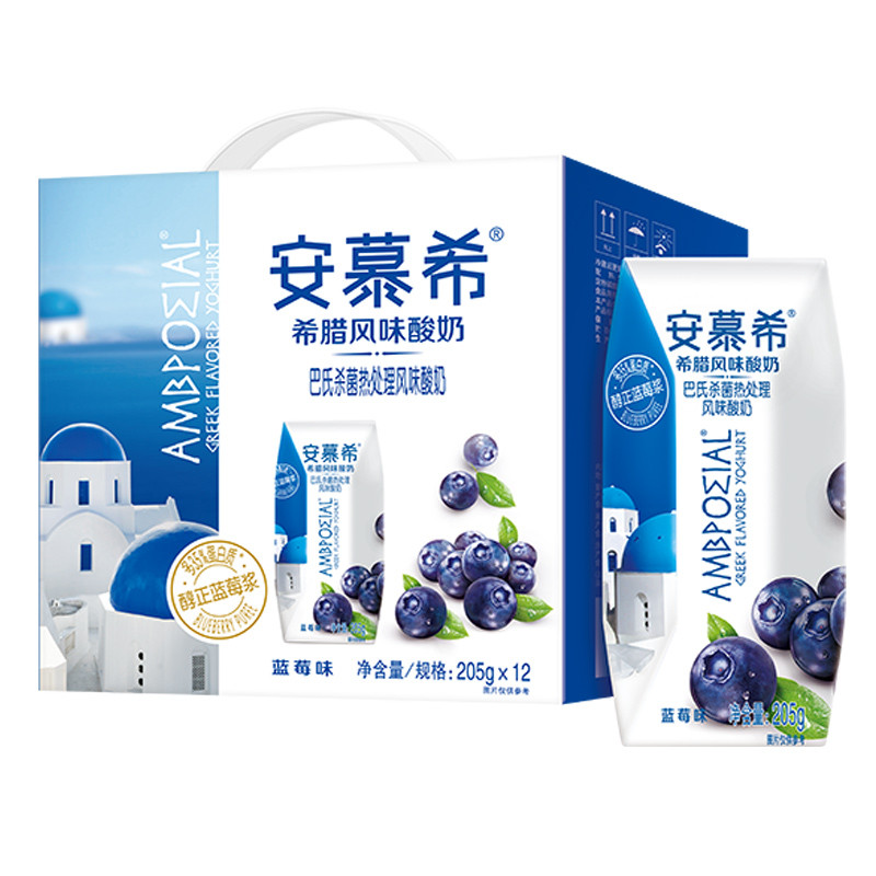 常温伊利安慕希腊酸奶原味205g12盒牛奶乳品