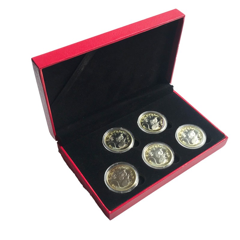 2020年鼠年纪念币  二鼠10元贺岁币 第二轮生肖纪念币 流通纪念币 5枚