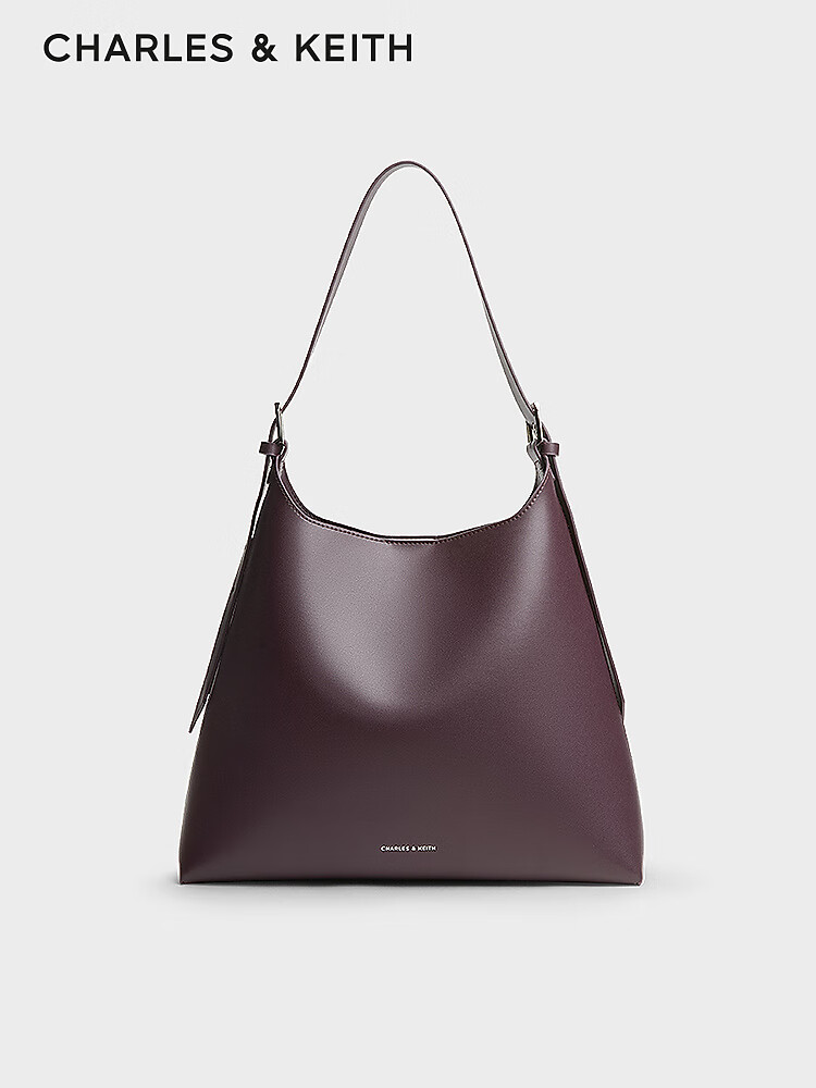 charles&keit柔软大容量单肩子母托特包女士生日礼物七夕礼物CK2-40782446  L Burgundy葡萄酒红色