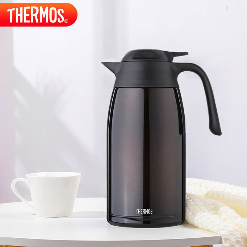 膳魔师(THERMOS)保温壶2000ml男女士商务家用大容量热水壶毕业礼物THX-2000棕色