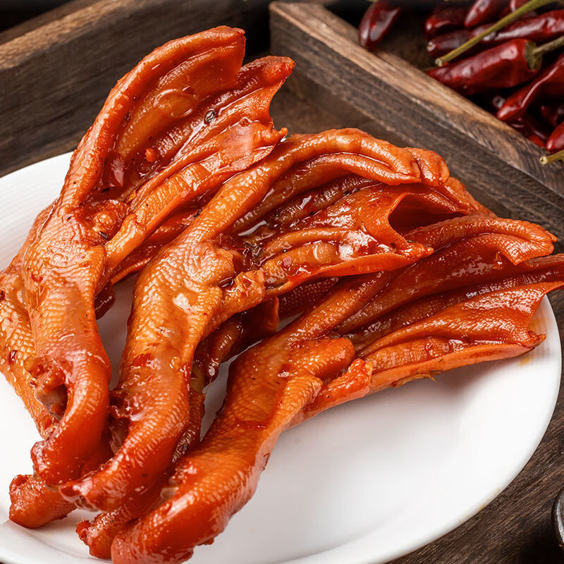 武味周香辣卤鸭爪超辣开袋即食卤味鸭掌鸭肉类零食 180g 麻辣鸭掌 1袋