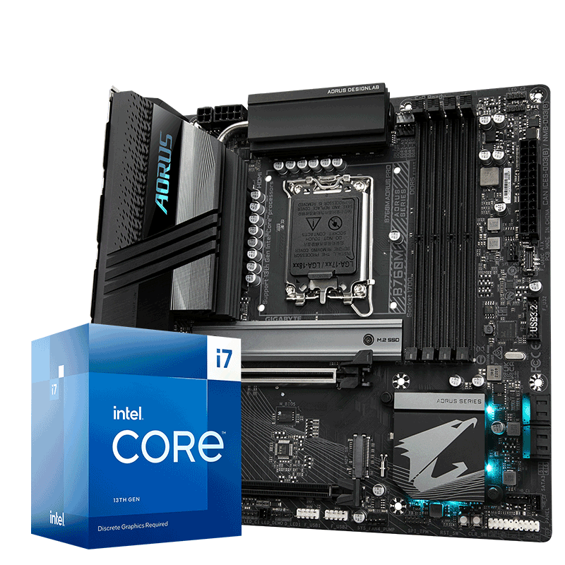 技嘉(GIGABYTE)主板CPU 套装 B760M AORUS PRO+i7-13700F 处理器 板U套装
