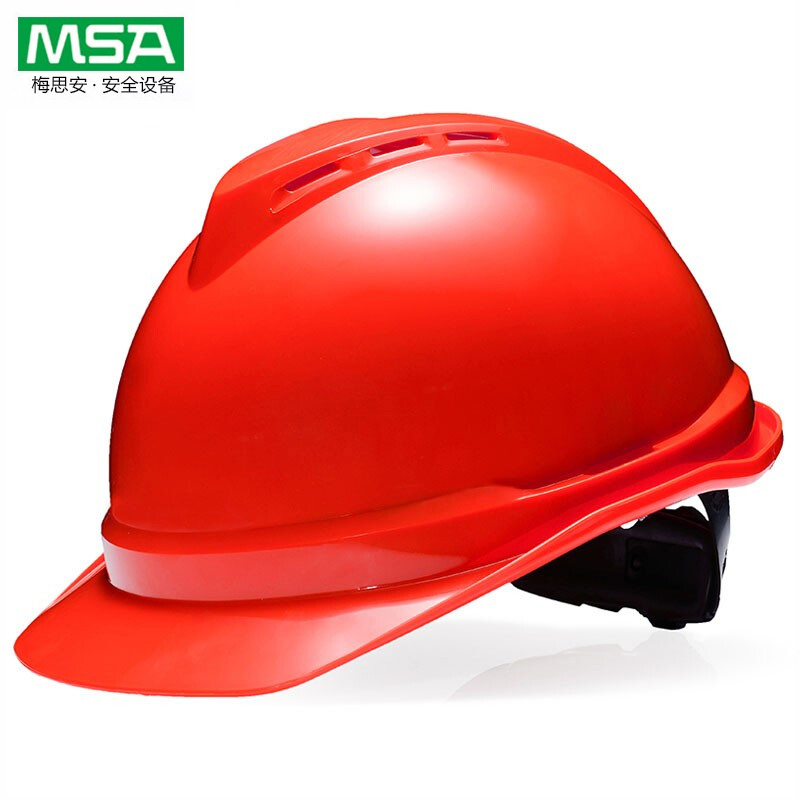 梅思安MSA 10172479 V-Gard 豪华型安全帽（ABS 红色 超爱戴 灰针织 尼龙 D）不含印字