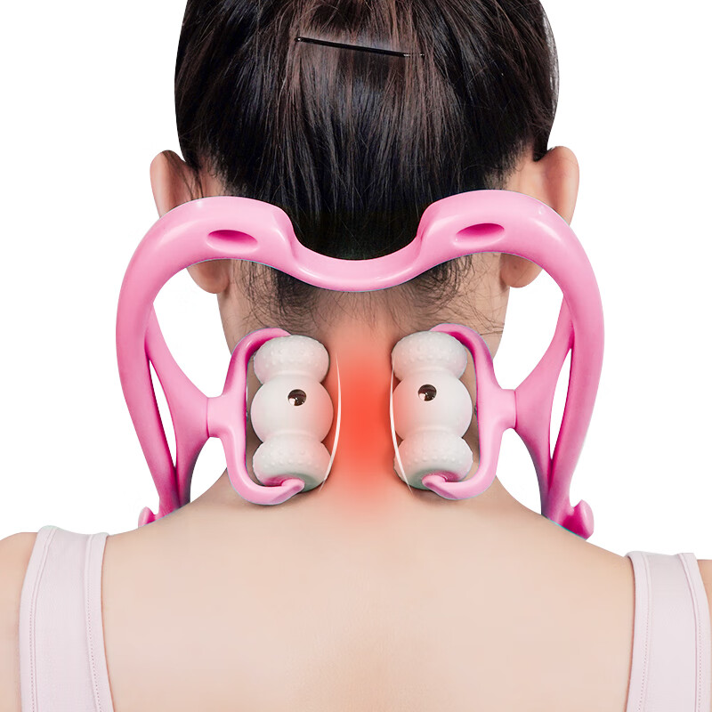 古道芳 颈椎按摩器手动六轮滚动磁石揉捏脖子按摩神器颈夹器办公室