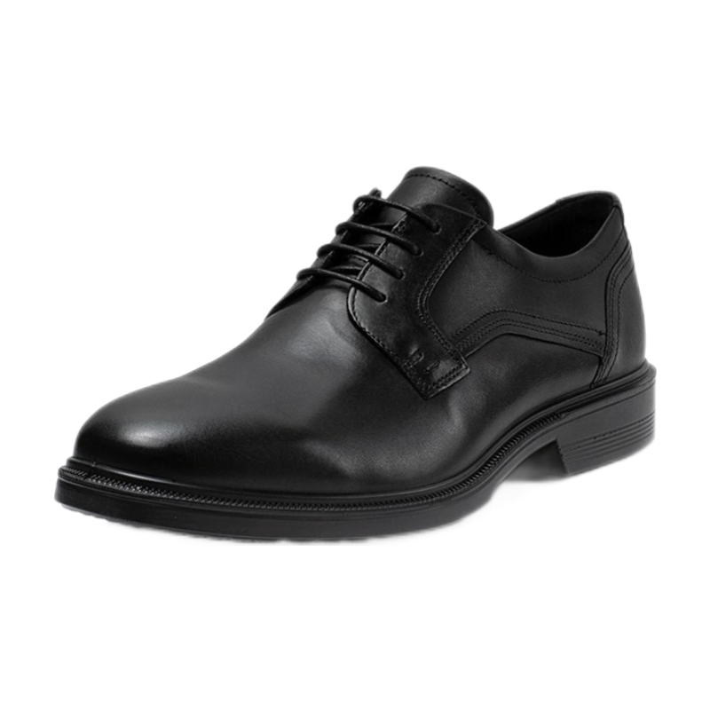 爱步（ECCO）圆头商务正装皮鞋男鞋春秋季百搭英伦德比皮鞋里斯622104 01001-黑色 41