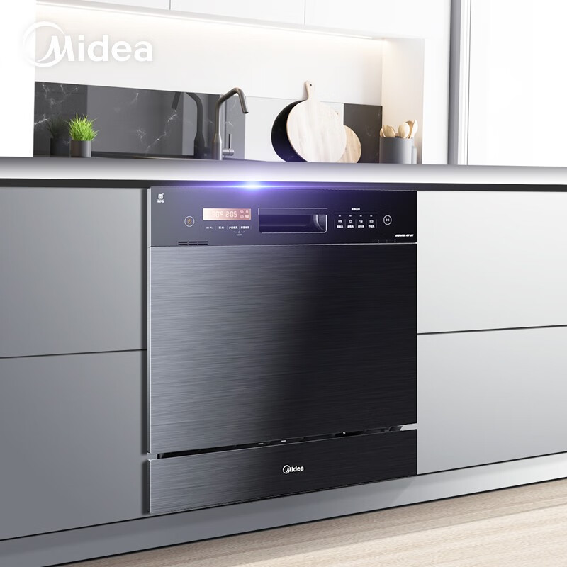 美的（Midea）8套 热风烘干 WIFI智能 嵌入式洗碗机 洗烘一体 智能除菌 家用刷碗机E1