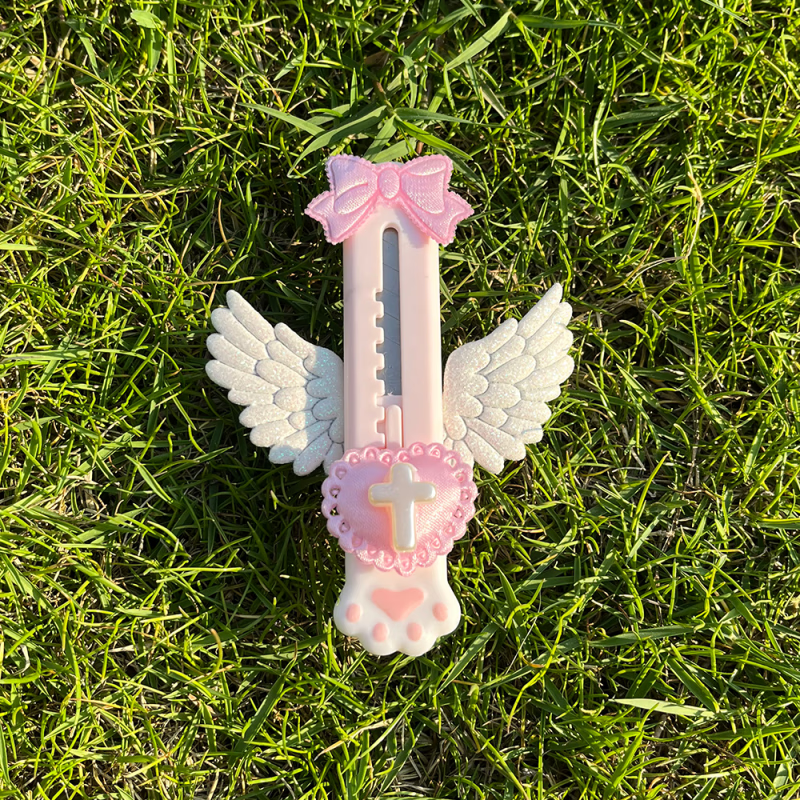 高颜值美工刀仙气天使翅膀少女心猫爪高颜值便携开箱手账小ins可爱