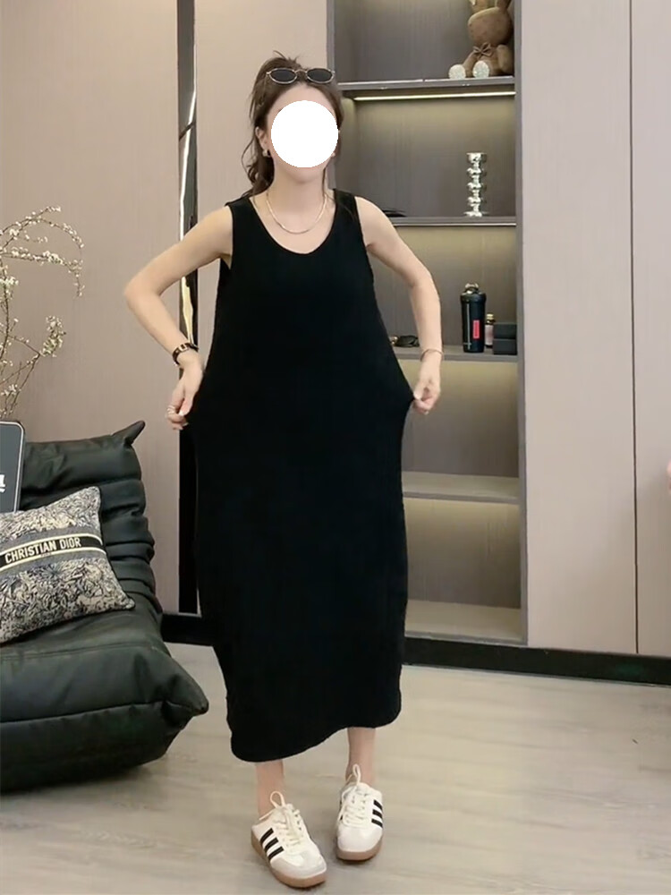 clolv kissck女装气质通勤吊带连衣裙女夏季新款显瘦宽松内搭中长款