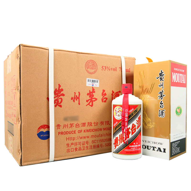 茅台飞天53度 酱香型白酒 收藏送礼 53度 750ml 6瓶 原封箱