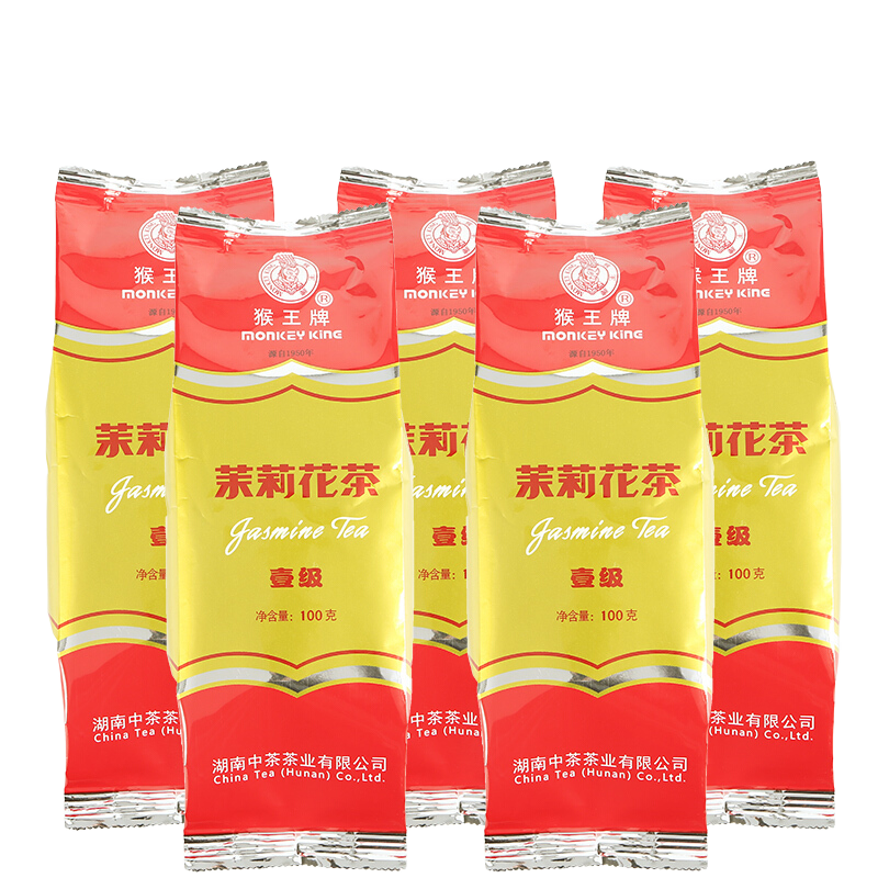 PLUS：猴王牌 中粮中茶 一级茉莉花茶  100g*5袋