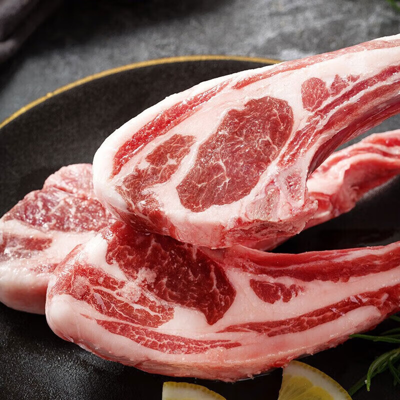 诺西贝品牌直发 羊肉羊腿羊排羊蝎子羊腱子火锅烧烤 小切羊排500g*3 约18支