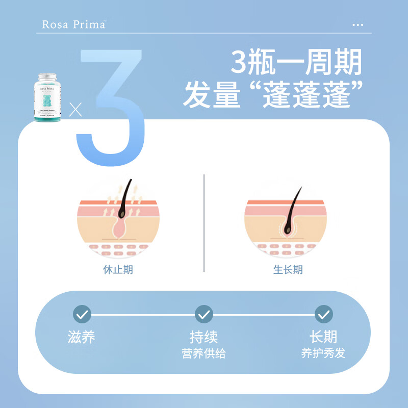 UNICHI海盐养发小熊软糖60粒teddilab软糖生物素锌泛酸复合维生素0糖护发养发内服澳洲进口