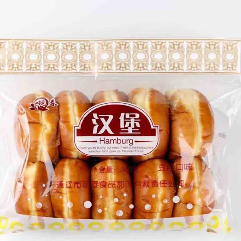 现春老式豆沙馅夹心软面包汉堡东北特产 豆沙小汉堡2袋*380g