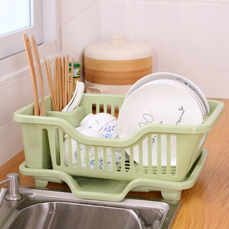 贝瑟斯 厨房碗筷沥水架碗碟置物储物架收纳盒水槽沥水篮子塑料台面碗柜