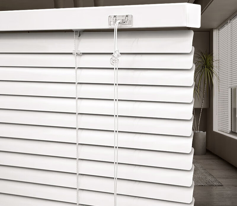 百叶窗帘铝合金办公室浴室卫生间厕所家用遮光升降 经典哑光白色(定制