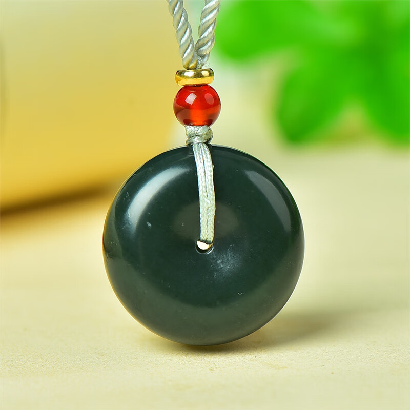 虎薇精致和田玉哑光平安扣吊坠挂件男女款 送礼推荐