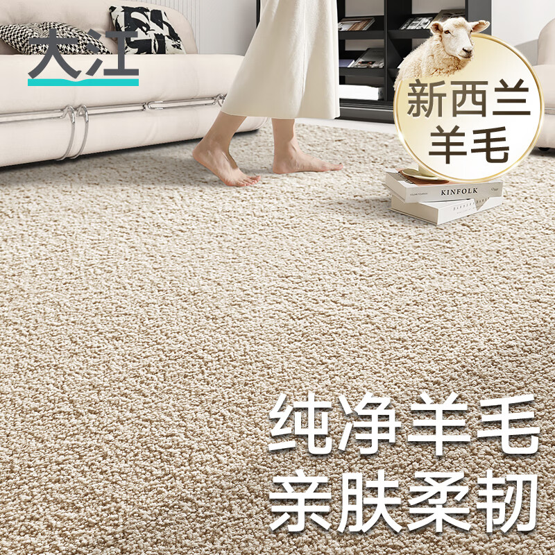 大江客厅地毯轻奢高级感羊毛茶几毯免洗沙发床边毯卧室地毯大面积