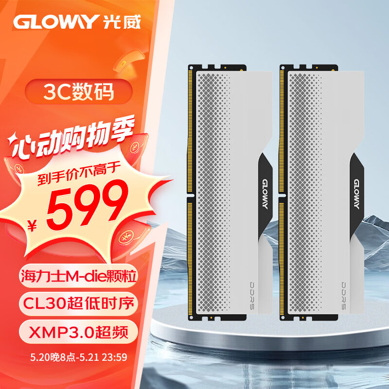 光威（Gloway）32GB(16GBx2)套装 DDR5 6000 台式机内存条 龙武系列 海力士M-die颗粒 CL30 助力AI