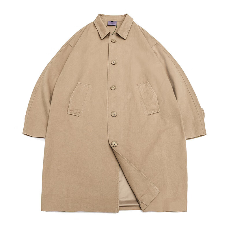 巴尔玛肯风衣2024年春季日系复古风中长款工装男女bf宽松潮牌叠穿