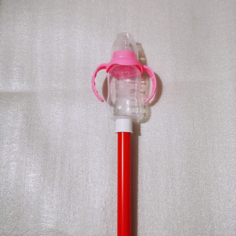 可狄鱼场吃奶鱼喂鱼 喂奶鱼喂鱼 带杆带柄奶瓶喂鱼定制 50厘米红色杆