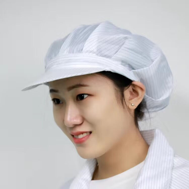 帽子硬舌大工帽品牌无尘帽静电衣防尘帽子男女电子厂工作帽 白色硬