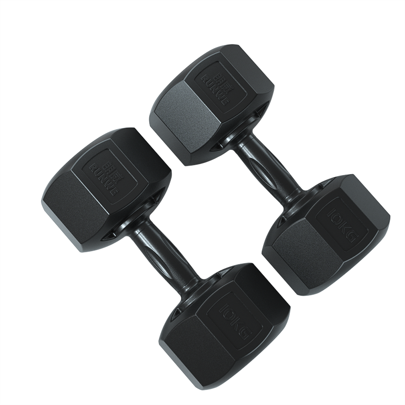 百亿补贴:朗威哑铃男士家用健身器材5kg一对包胶八角亚玲女士练臂肌
