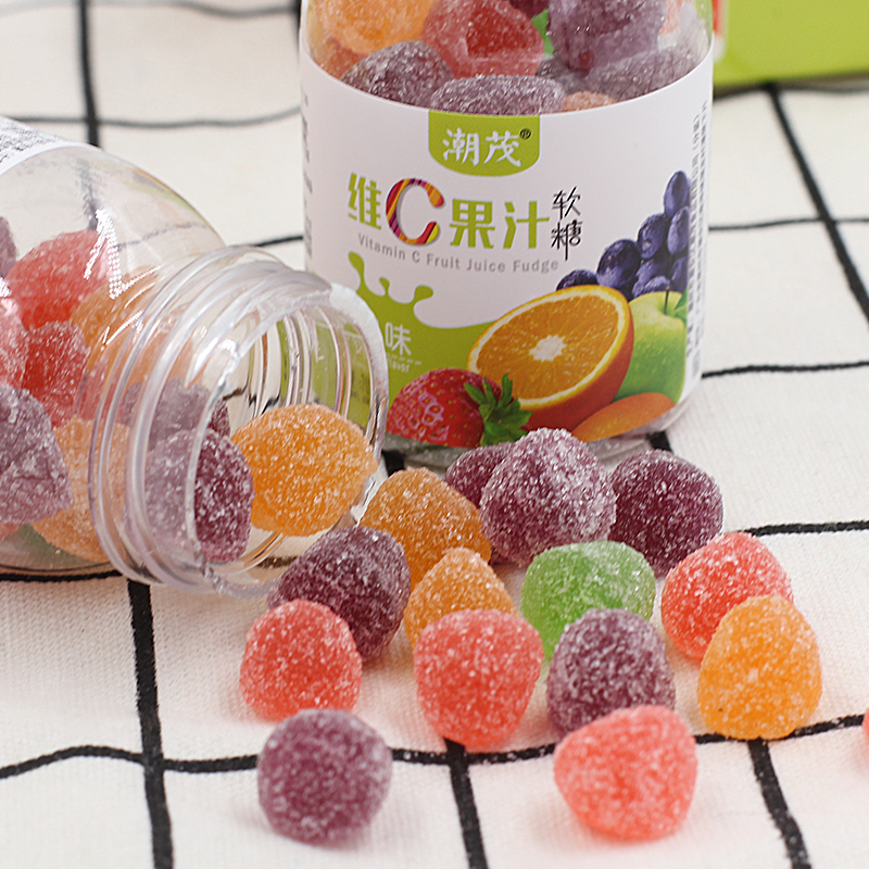 佑康泰【】维c果汁软糖70g*4瓶盒水果味糖橡皮糖儿童vc糖酸甜qq糖果
