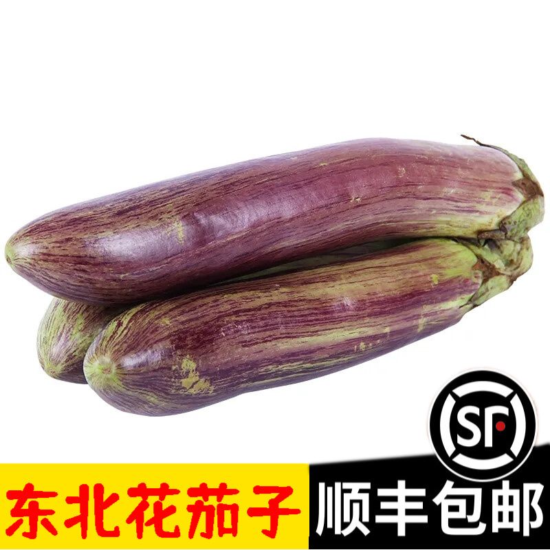辰实东北面包茄子(发顺丰)新鲜现摘花茄子蔬菜  特产农家烧烤茄子 3斤