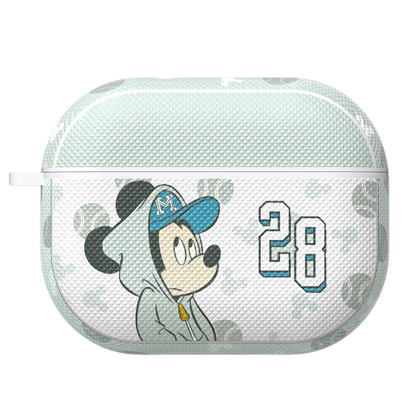 ESCASE airpods pro二代保护套苹果pro2耳机套迪士尼米奇蓝牙盒卡通无线硅胶皮纹软潮男个性创意2022年款灰色