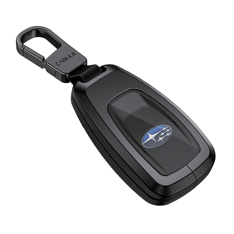 猛速适用斯巴鲁钥匙套新森林人专用钥匙包傲虎包XV扣男女高档汽车壳 斯巴鲁A款【亮黑色】+高档方扣