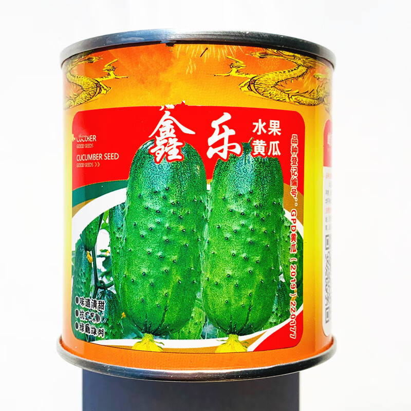 一播大地 水果黃瓜 黃瓜菜籽翠綠黃瓜四季種植蔬菜種子陽臺種菜 盆栽 易種 嶺研鑫樂水果黃瓜種子罐裝30g